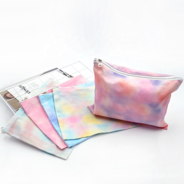 UNIQ Custom Cosmetic Bag Makeup Tie dye Cotton Cosmetic Pouch Bags with Printed Custom Logo